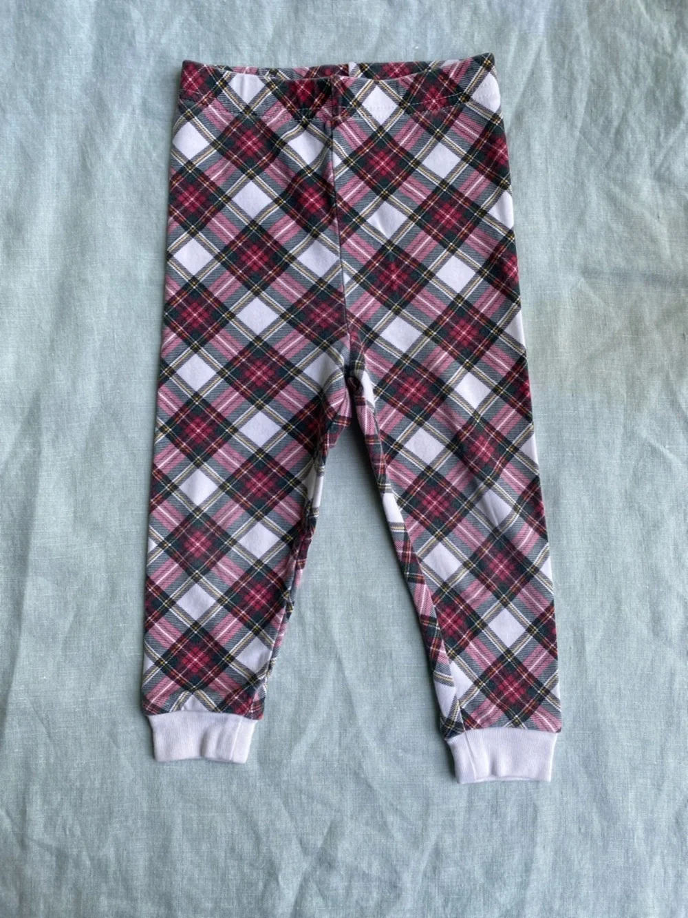 Ralph Lauren 24M red plaid 100% cotton leggings pajama bottoms